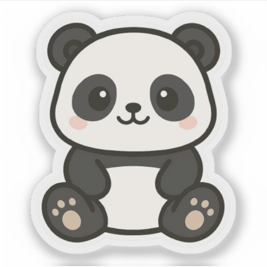 Schattige Kawaii Panda Cartoon Sticker (Voorkant)