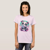 Schattige Kawaii Panda Lollipop grafisch T-shirt (Voorkant volledig)