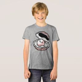 Schattige Kawaii Parel in een Open Schelp Tri-Blend Shirt