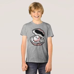 Schattige Kawaii Parel in een Open Schelp Tri-Blend Shirt
