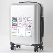 Schattige Kawaii Pastel Eenhoorn Planner Sticker B (Koffer)