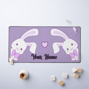 Schattige Kawaii Pastel Paarse Aangepaste Naam Kon Bureaumat
