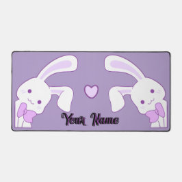 Schattige Kawaii Pastel Paarse Aangepaste Naam Kon Bureaumat