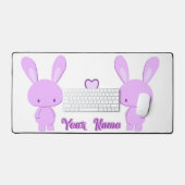 Schattige Kawaii Pastel Paarse Aangepaste Naam Kon Bureaumat (Keyboard & Muis)