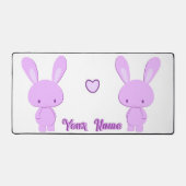 Schattige Kawaii Pastel Paarse Aangepaste Naam Kon Bureaumat (Voorkant)