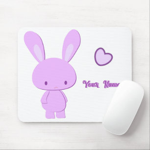 Schattige Kawaii Pastel Paarse Aangepaste Naam Kon Muismat
