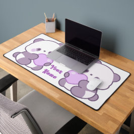 Schattige Kawaii Pastel Paarse Aangepaste Naam Pan Bureaumat