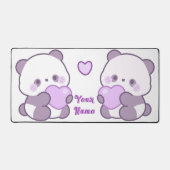 Schattige Kawaii Pastel Paarse Aangepaste Naam Pan Bureaumat (Voorkant)