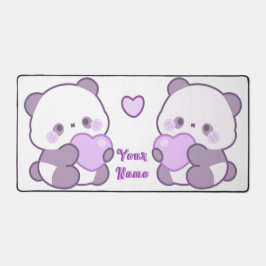 Schattige Kawaii Pastel Paarse Aangepaste Naam Pan Bureaumat