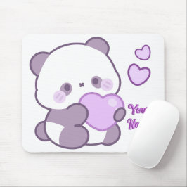 Schattige Kawaii Pastel Paarse Aangepaste Naam Pan Muismat