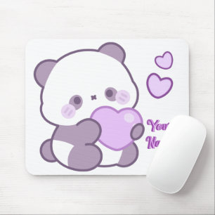 Schattige Kawaii Pastel Paarse Aangepaste Naam Pan Muismat