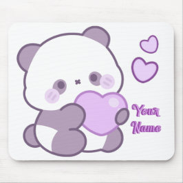 Schattige Kawaii Pastel Paarse Aangepaste Naam Pan Muismat
