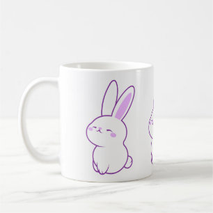 Schattige Kawaii Pastel Paarse Gelukkige Glimlache Koffiemok