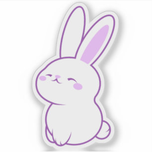 Schattige Kawaii Pastel Paarse Gelukkige Glimlache Sticker