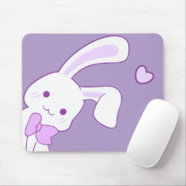 Schattige Kawaii Pastel Paarse Kijkende Konijn Muismat