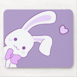 Schattige Kawaii Pastel Paarse Kijkende Konijn Muismat