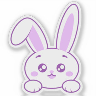 Schattige Kawaii Pastel Paarse Kijkende Pootjes Ko Sticker