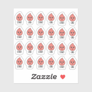 Schattige Kawaii Periode Tracker Cyclus Menstruele Sticker