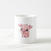 Schattige Kawaii Piglet Illustratie Koffiemok (Center)