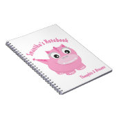 Schattige Kawaii Pink Dino Notitieboek (Rechterzijde)