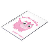 Schattige Kawaii Pink Dino Notitieboek (Linkerzijde)