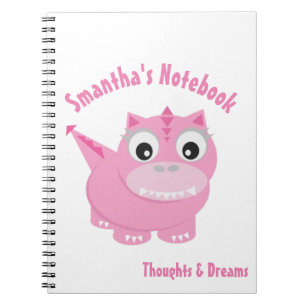 Schattige Kawaii Pink Dino Notitieboek