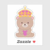 Schattige Kawaii Pink Royal Princess Beer Sticker (Vel)