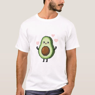 Schattige Kawaii Pixel Art Avocado   Schattigee av T-shirt