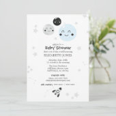 Schattige Kawaii Planet and Moons Baby shower Kaart (Staand voorkant)