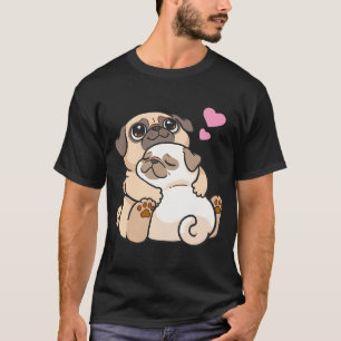Schattige Kawaii Pugs Puppies delen een warme knuf T-shirt