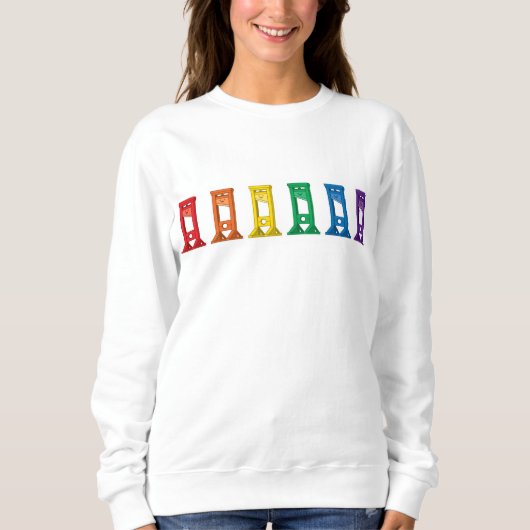 Schattige Kawaii Rainbow Guillotine White Sweatshi Trui (Voorkant)