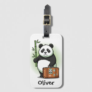 Schattige Kawaii Reiziger Panda  Bagagelabel