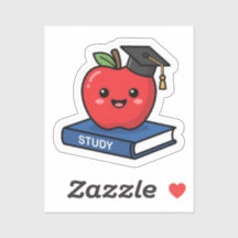 Schattige Kawaii Rode Appel met Afstudeerhoed Slim