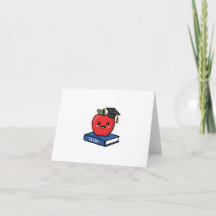 Schattige Kawaii Rode Appel met Afstudeerhoedje Sl