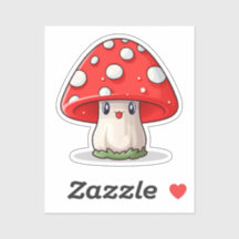 Schattige Kawaii Rood Pet Paddestoel Sticker