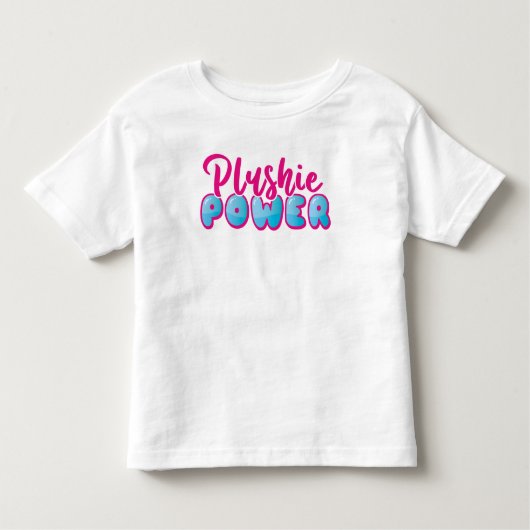 Schattige Kawaii Roze Blauw Plushie Power Kinder Shirts (Voorkant)