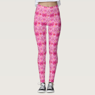 Schattige Kawaii Roze Strikken Meisjesachtig Leggings