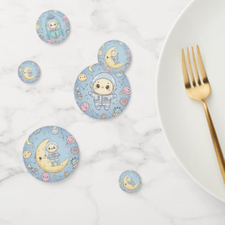 Schattige Kawaii Ruimte - Astronaut en Glimlachend Confetti