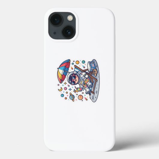 Schattige Kawaii Ruimtevaarder Zomer Strand Space  Case-Mate iPhone Case (Achterkant)