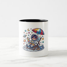 Schattige Kawaii Ruimtevaarder Zomer Strand Space 