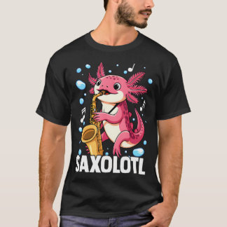 Schattige Kawaii Saxolotl Axolotl Saxofoon spelend T-shirt