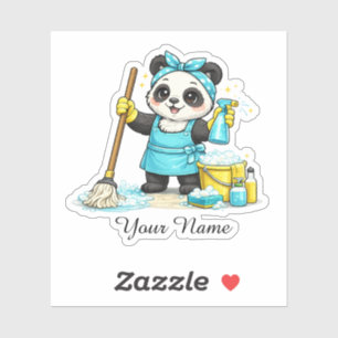 Schattige Kawaii Schoonmaak Panda Sticker