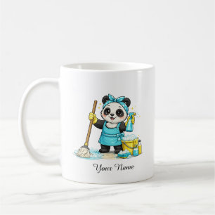 Schattige Kawaii Schoonmaak Panda Sticker Koffiemok