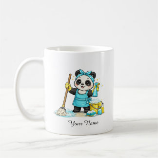 Schattige Kawaii Schoonmaak Panda Sticker Koffiemok