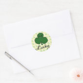 Schattige Kawaii Shamrock Ronde Sticker (Envelop)