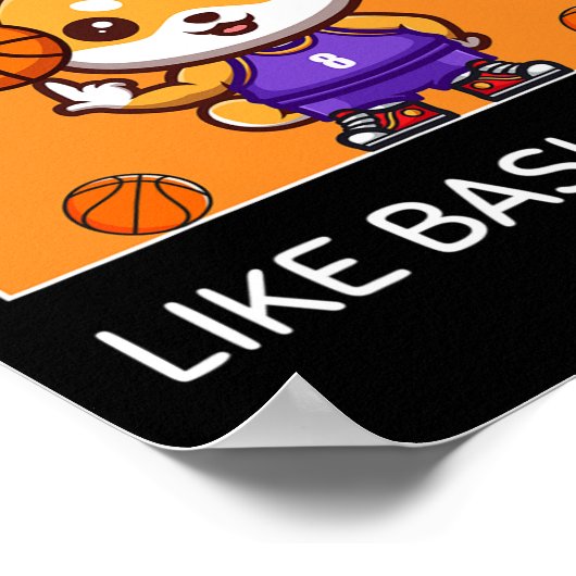 Schattige Kawaii Shiba Inu Ik hou gewoon van baske Poster (Hoek)