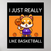 Schattige Kawaii Shiba Inu Ik hou gewoon van baske Poster (Voorkant)