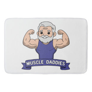 Schattige Kawaii Spier Daddy Baardige Bodybuilder Badmat