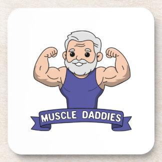 Schattige Kawaii Spier Daddy Baardige Bodybuilder Bier Onderzetter