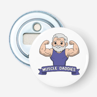 Schattige Kawaii Spier Daddy Baardige Bodybuilder Button Flesopener